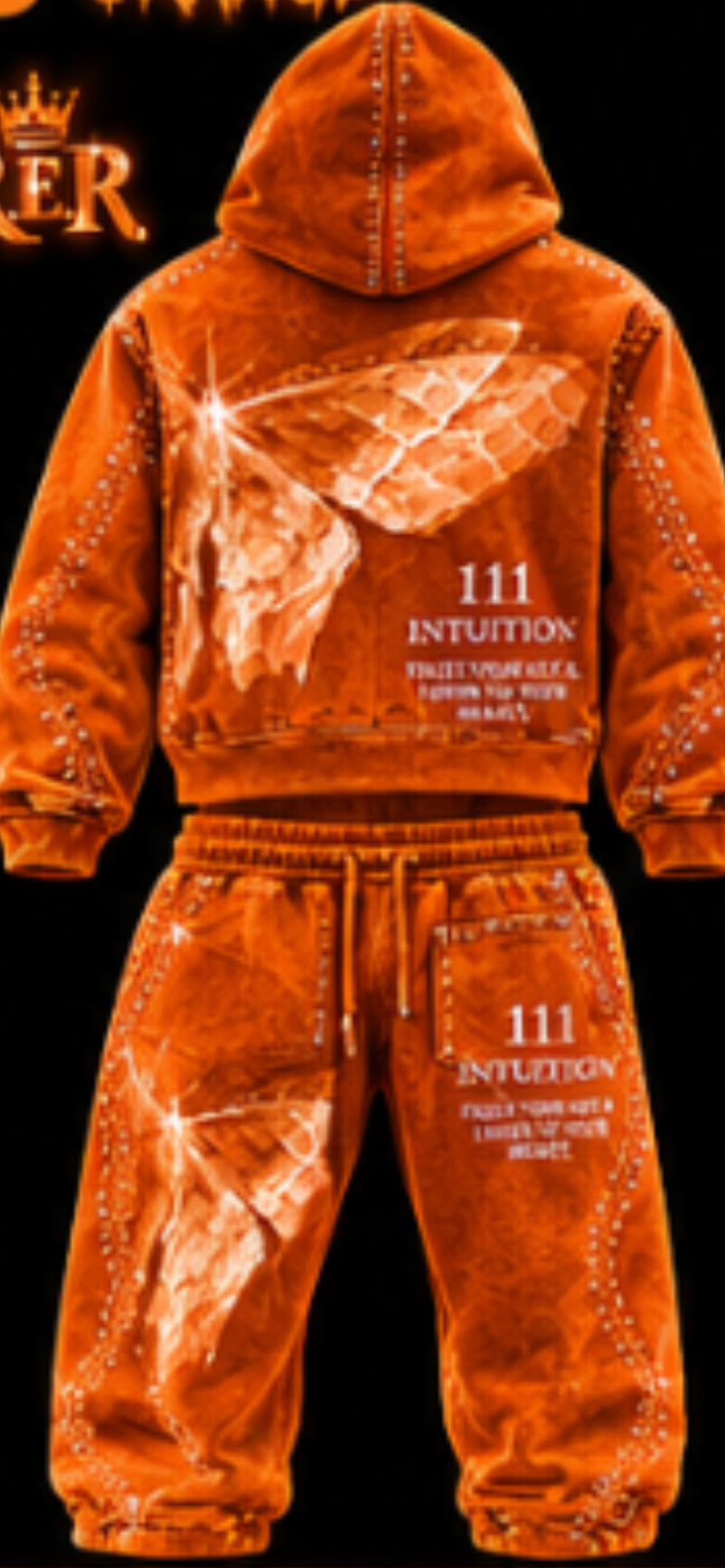 butterfly sweatsuit with rhinestones