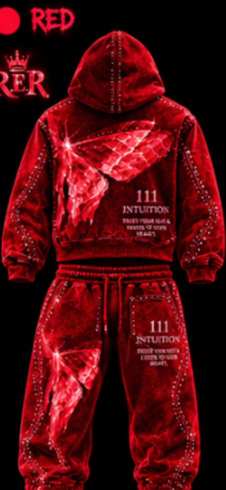 butterfly sweatsuit with rhinestones