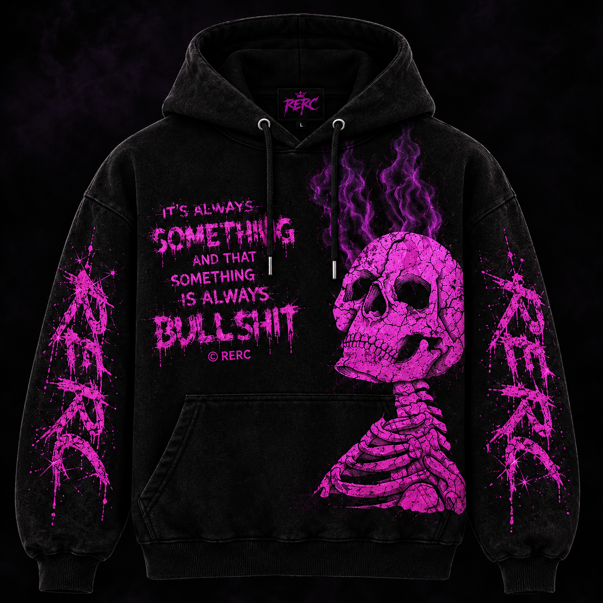 Pink and black skull hoodie