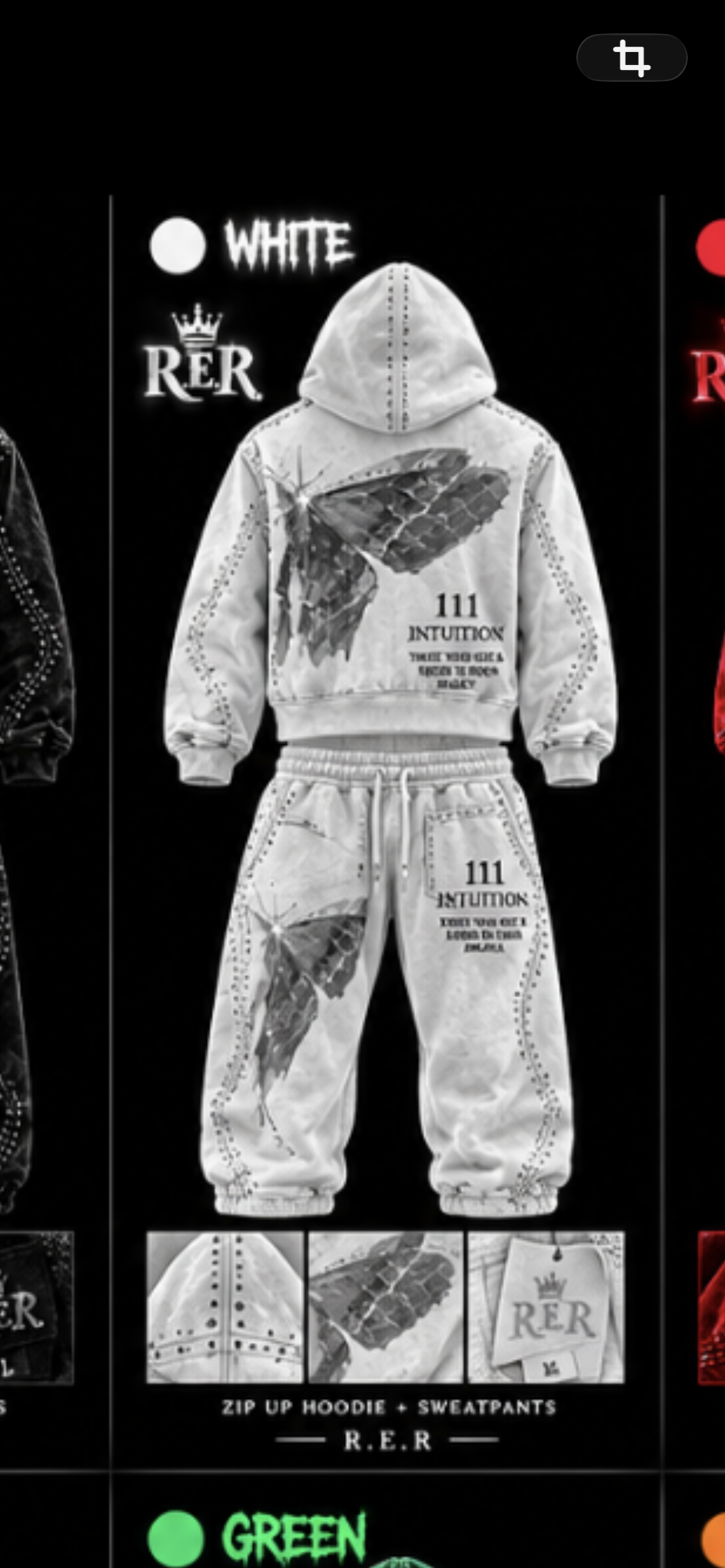 butterfly sweatsuit with rhinestones