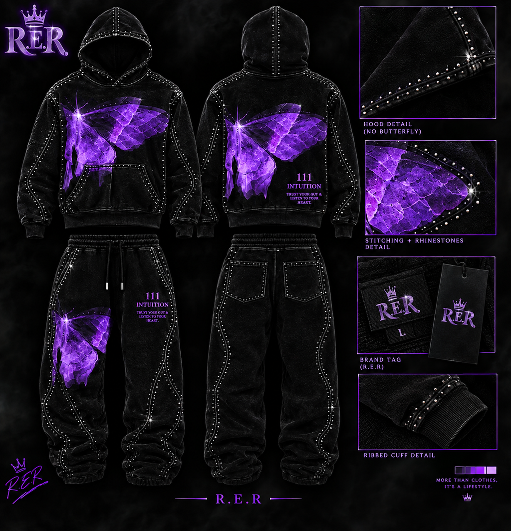 butterfly sweatsuit with rhinestones