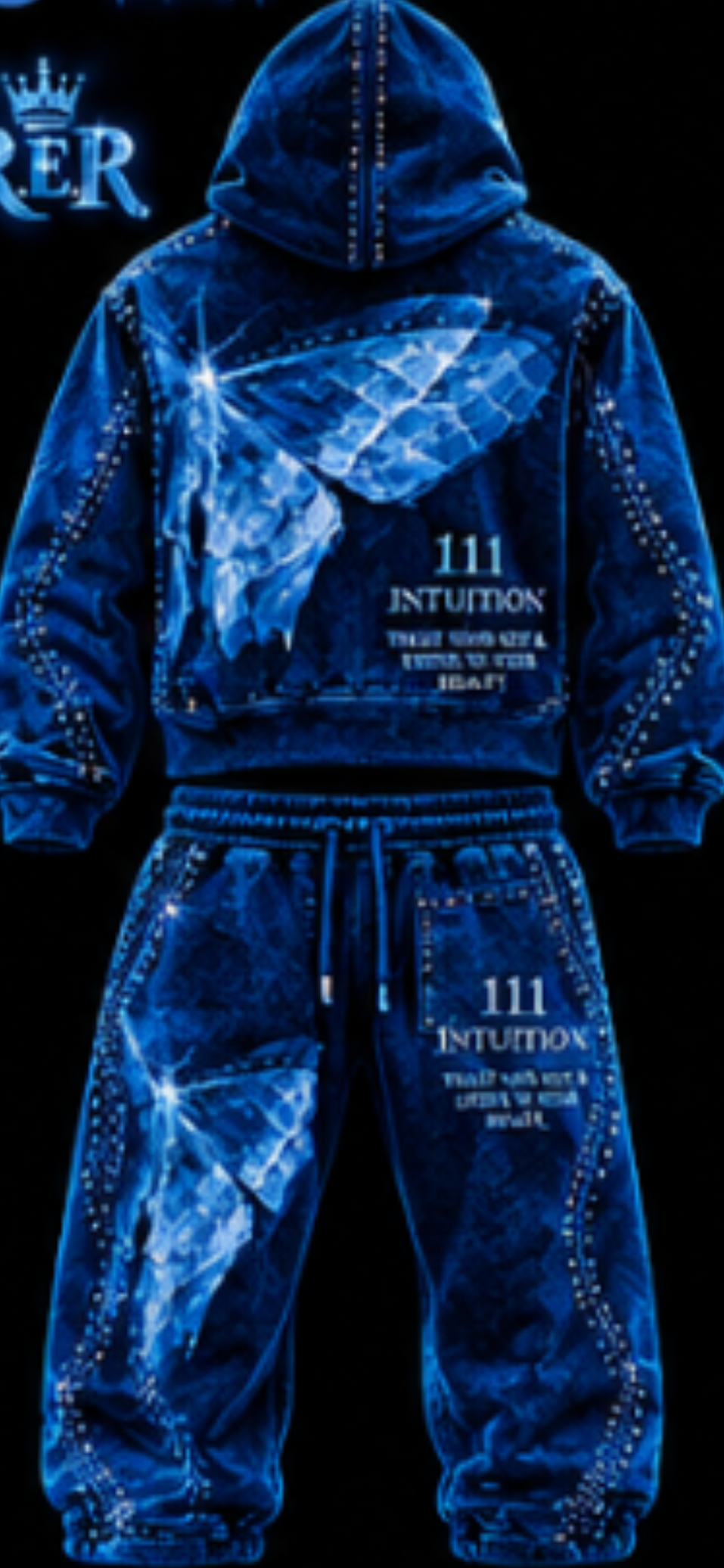butterfly sweatsuit with rhinestones
