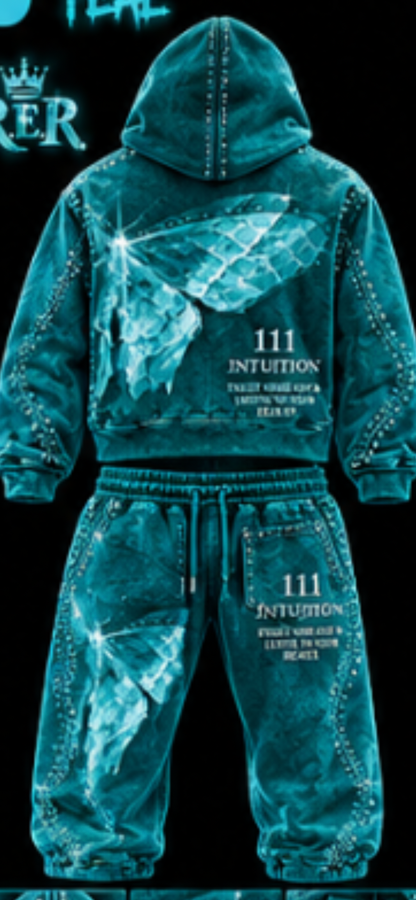 butterfly sweatsuit with rhinestones